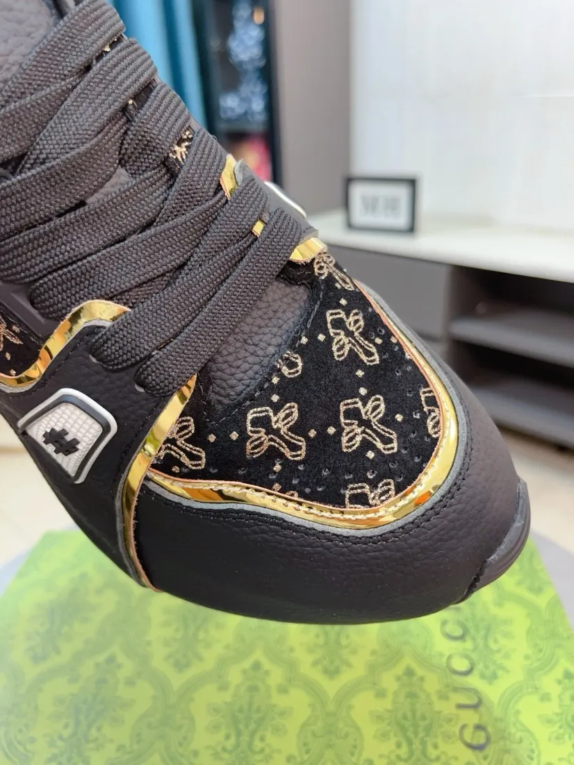 Men's shoes 💰560🌹🌹【GUCCI】pop-top casual sneakers with daddy outsole, breathable and comfortable, easy to walk, a versatile style for trendy men, upper with cowhide edged outsole design➕genuine leather lining➕Gucci's popular original outsole, sports and running style, super comfortable. Code number 38-44